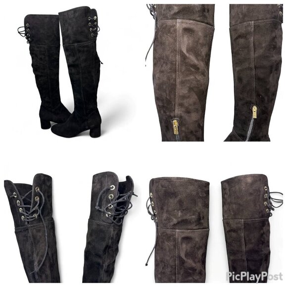 AGL Scarlet Over-The-Knee Suede Leather Boot, EU 38, Black NEW IN BOX - Picture 15 of 16